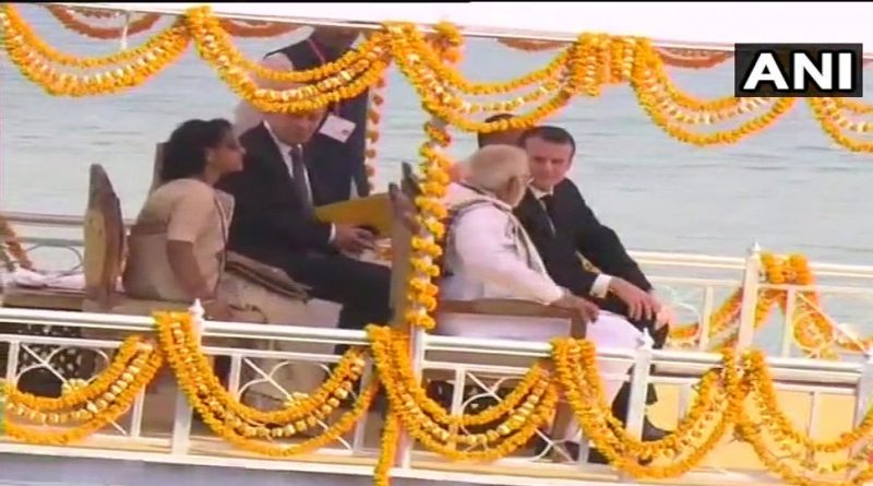 President of France Emmanuel Macroon with Prime Minister on Varanasi.